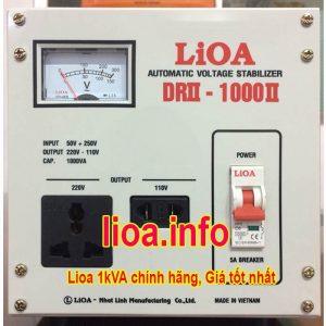 Ổn Áp Lioa 1kVA DRII-1000II Điện Vào 90V-250V Điện Ra 220V; 110V